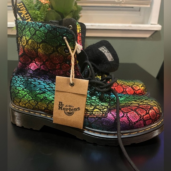 Dr. Martens Shoes - NWT Dr.Martens 1460 Rainbow Croc Metallic Boots